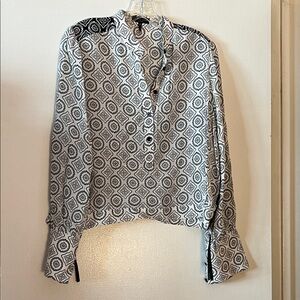 Rag & Bone Monochrome Diamond Pattern Blouse